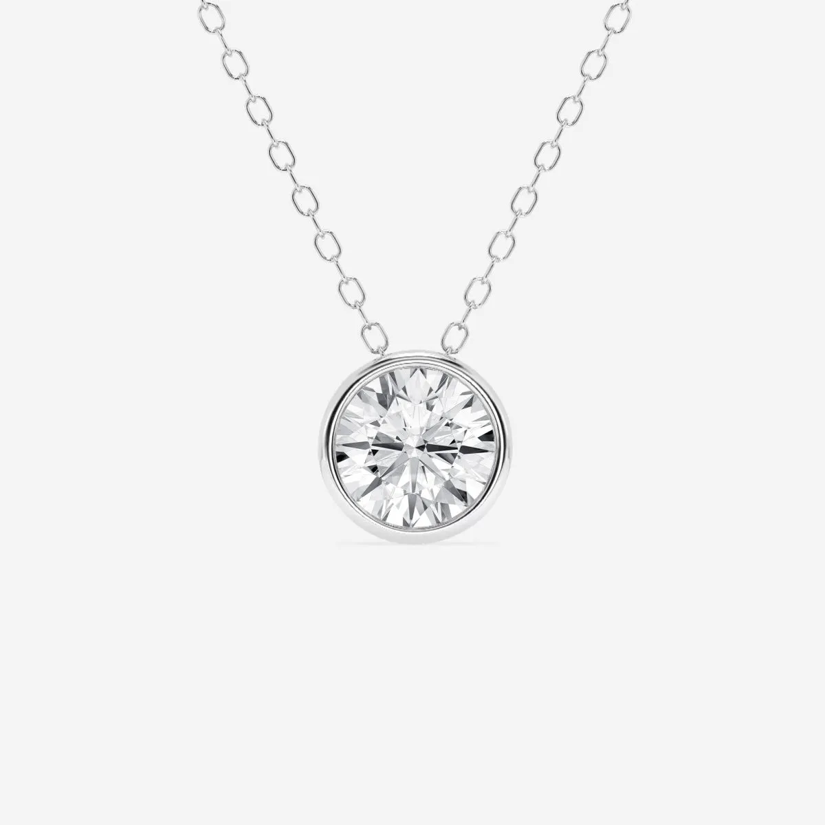 1.0 CT Round Moissanite Diamond Solitaire Necklace