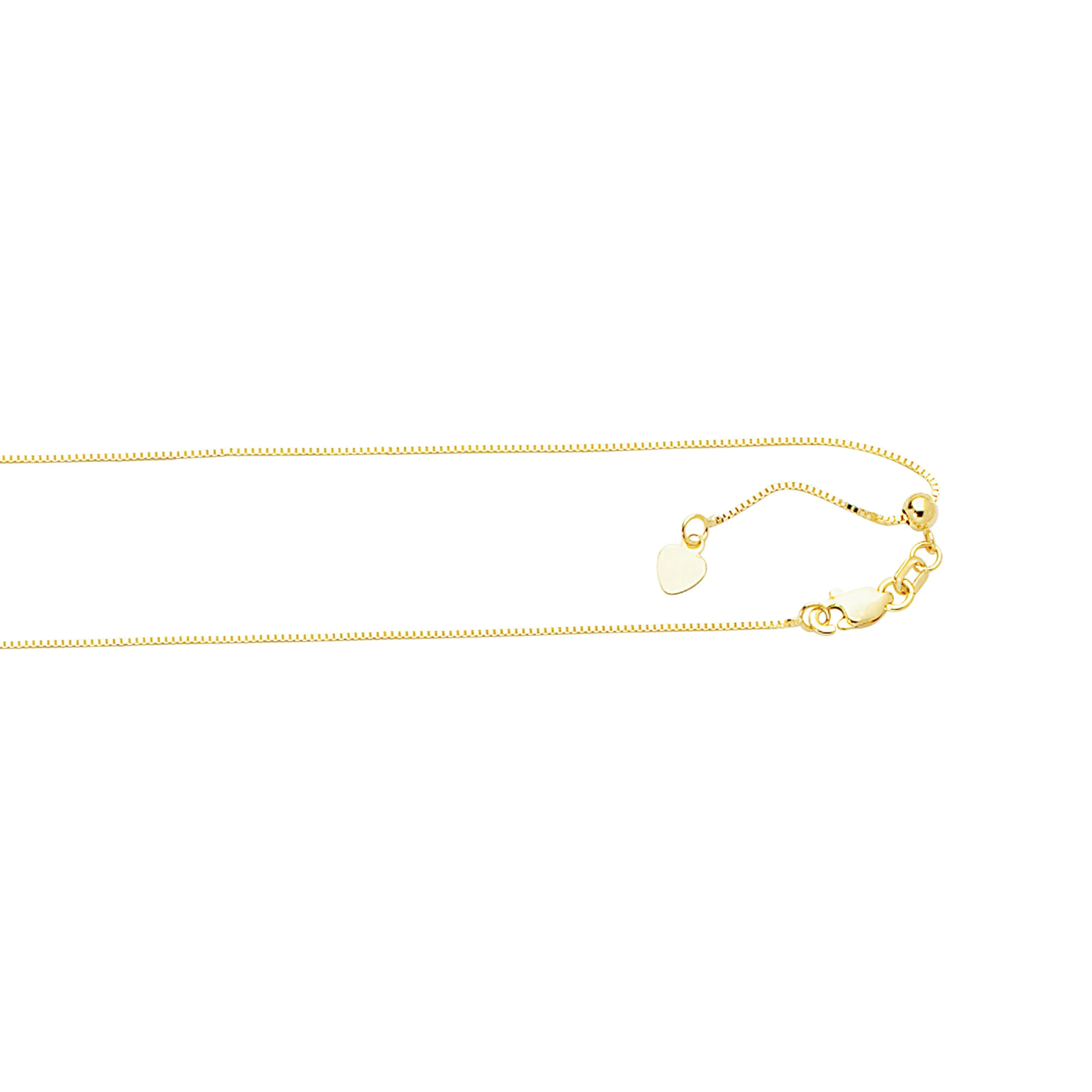 10K Gold 0.68mm Adjustable Box Chain