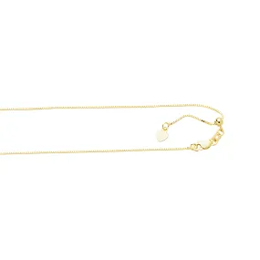 10K Gold 0.68mm Adjustable Box Chain