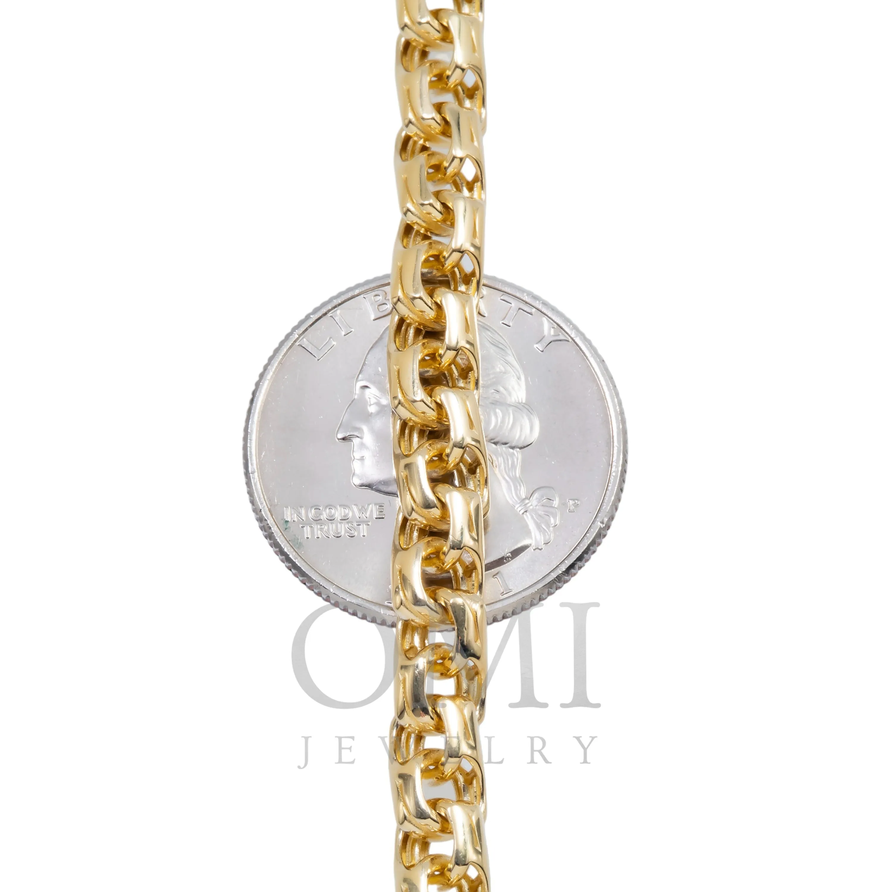 10K GOLD 5.84MM HOLLOW BYZANTINE CHAIN WITH DIAMOND CLASP