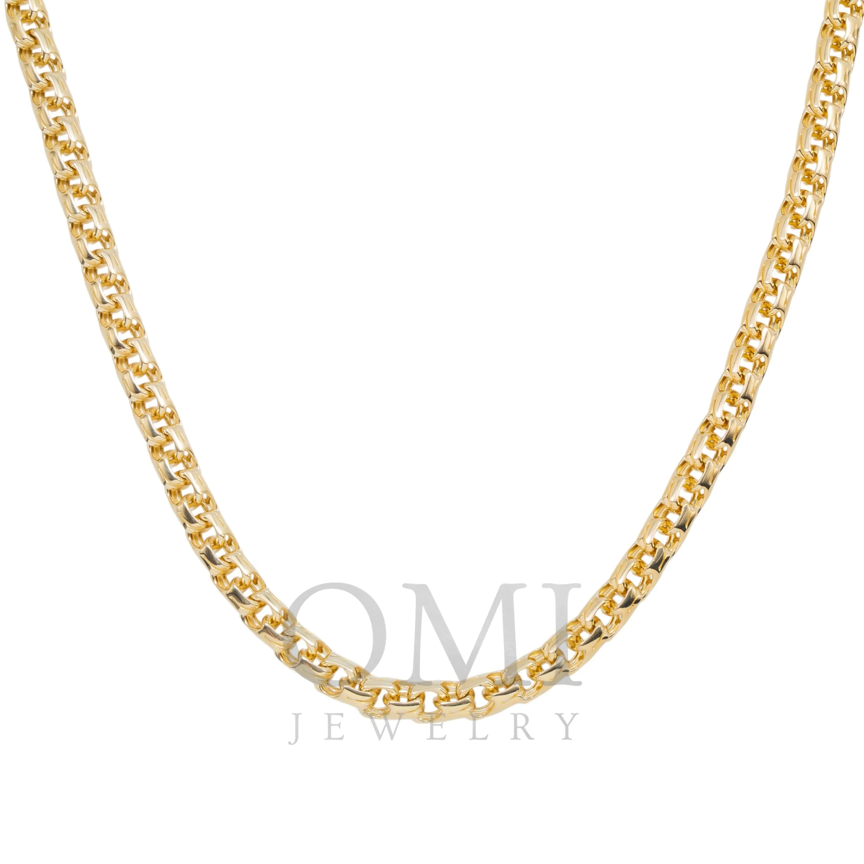 10K GOLD 5.84MM HOLLOW BYZANTINE CHAIN WITH DIAMOND CLASP