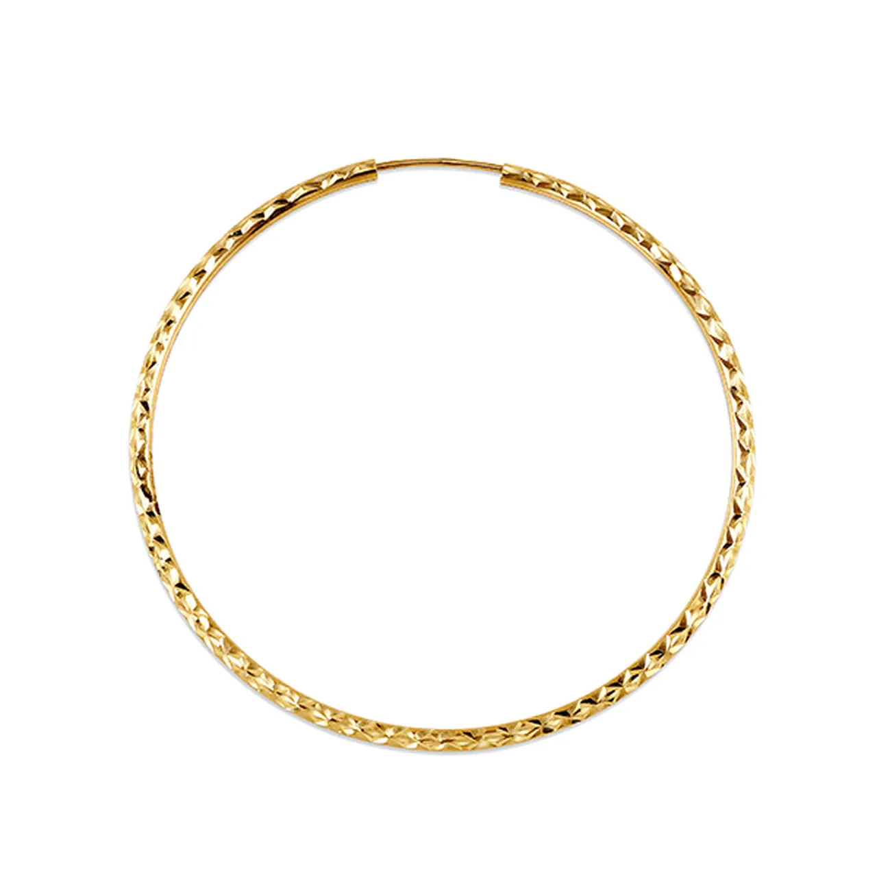 10k Gold Sparkle Cut Dazzle Hoops - 7 Sizes