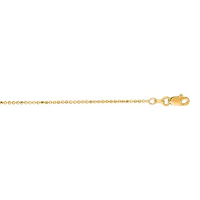 14K Gold 1.1mm Diamond Cut Bead Chain