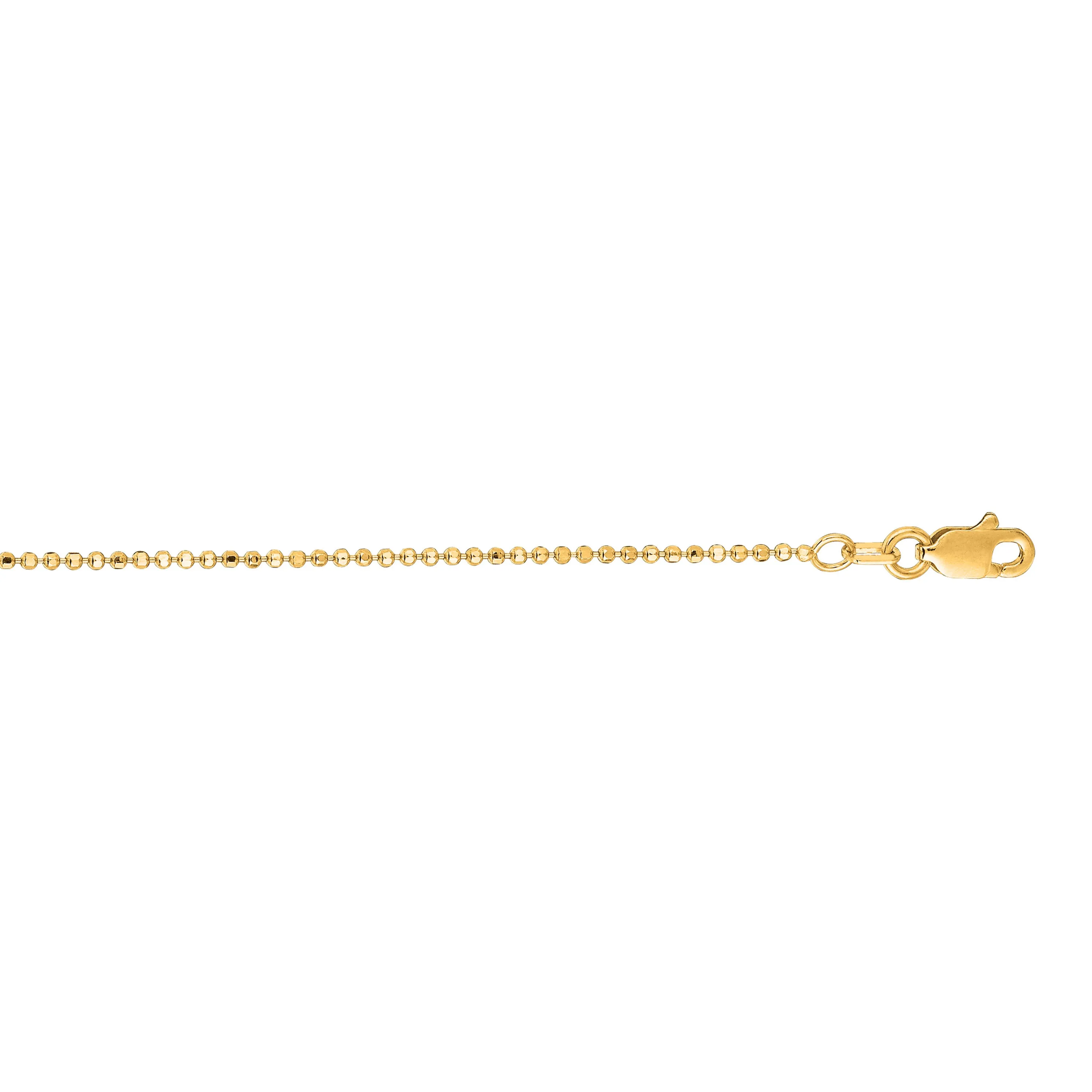 14K Gold 1.1mm Diamond Cut Bead Chain