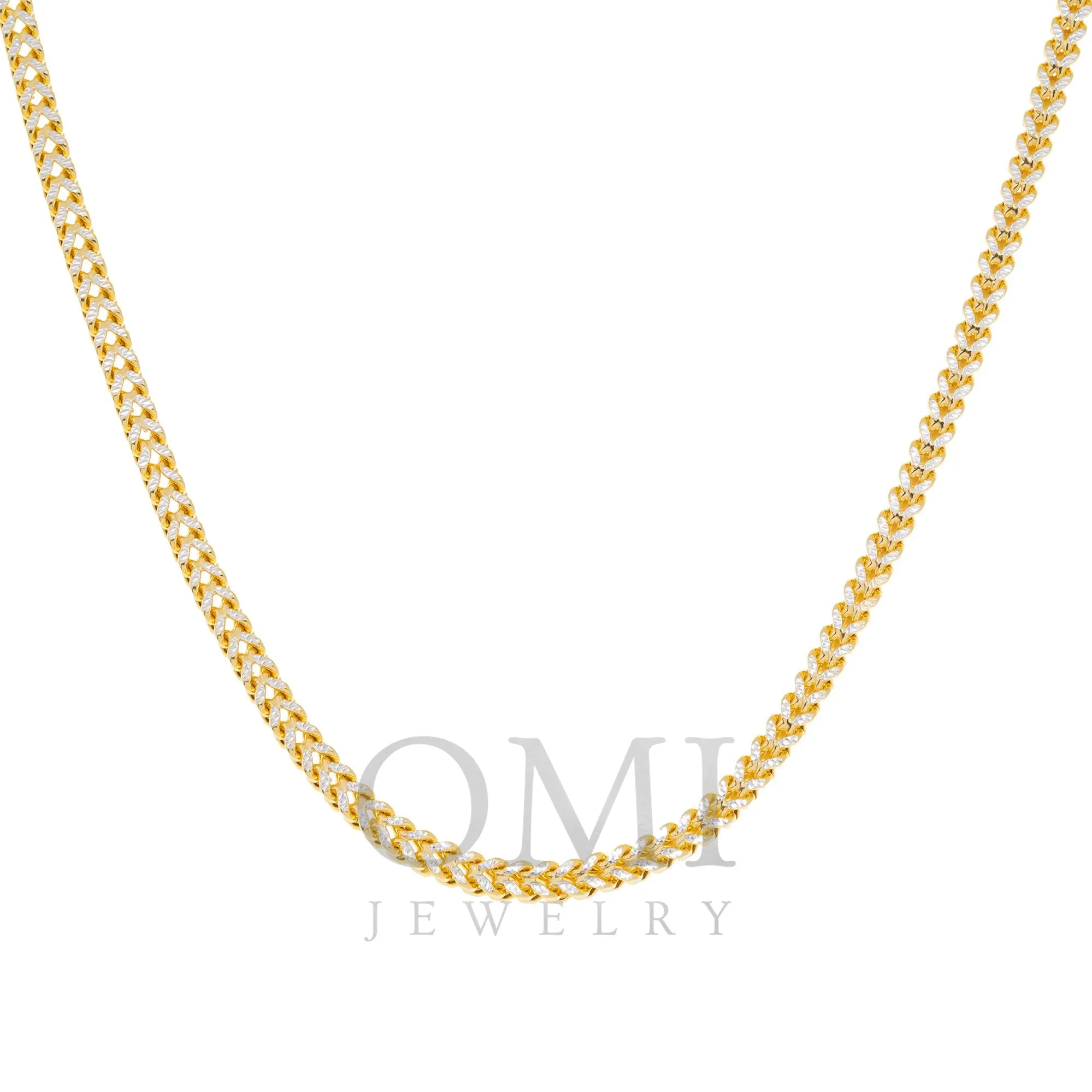 14K GOLD DIAMOND CUT 4MM FRANCO CHAIN