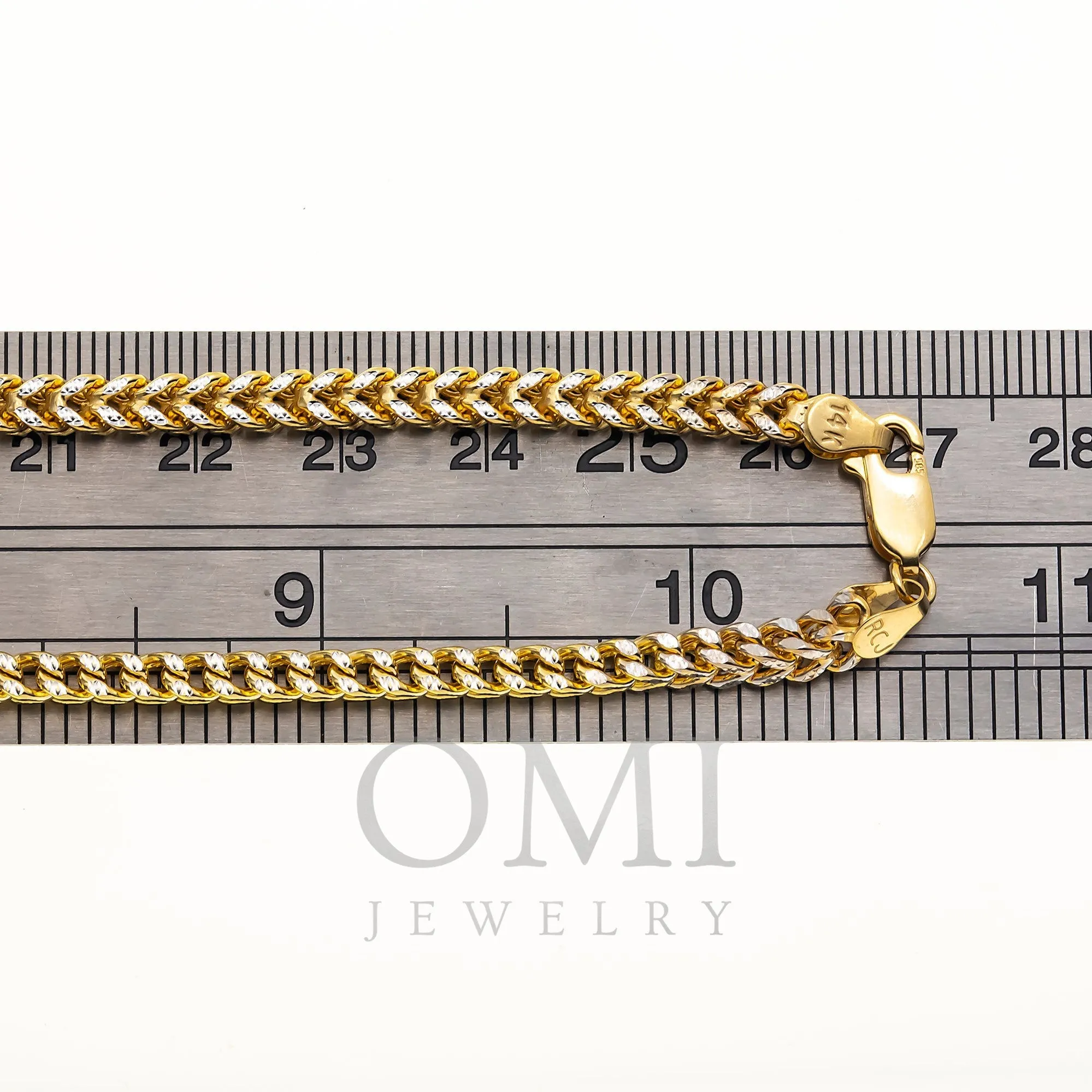 14K GOLD DIAMOND CUT 4MM FRANCO CHAIN