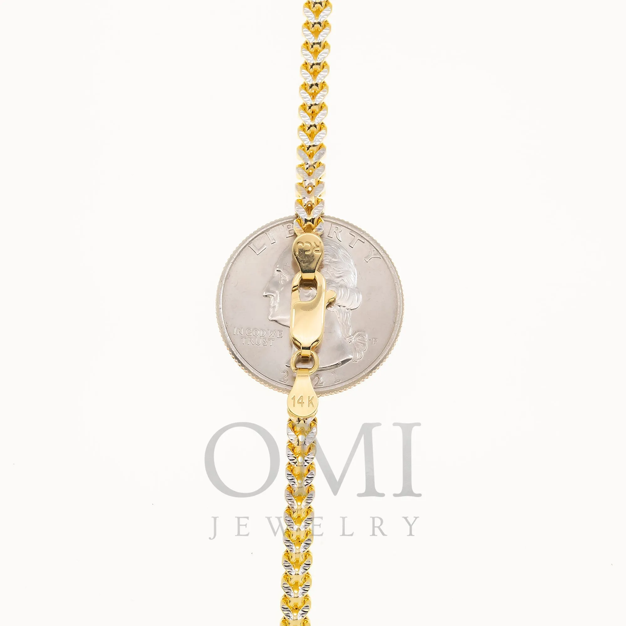 14K GOLD DIAMOND CUT 4MM FRANCO CHAIN