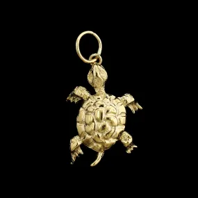 14K Yellow Gold Estate Turtle Charm