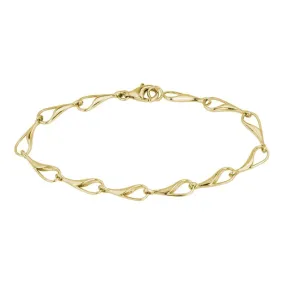 14K YELLOW GOLD SMALL NEEDLE EYE LINK BRACELET