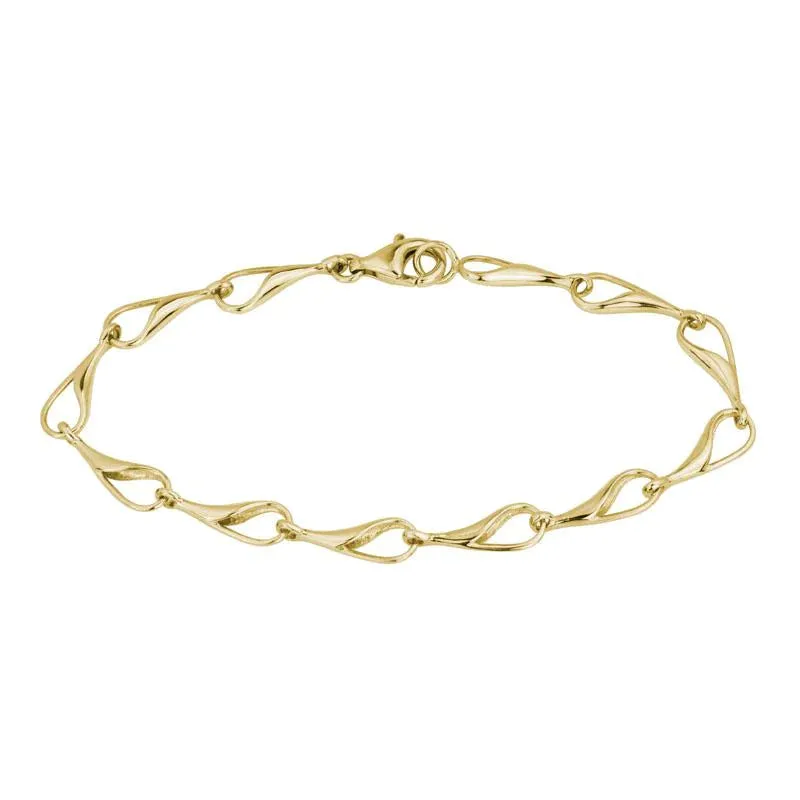 14K YELLOW GOLD SMALL NEEDLE EYE LINK BRACELET