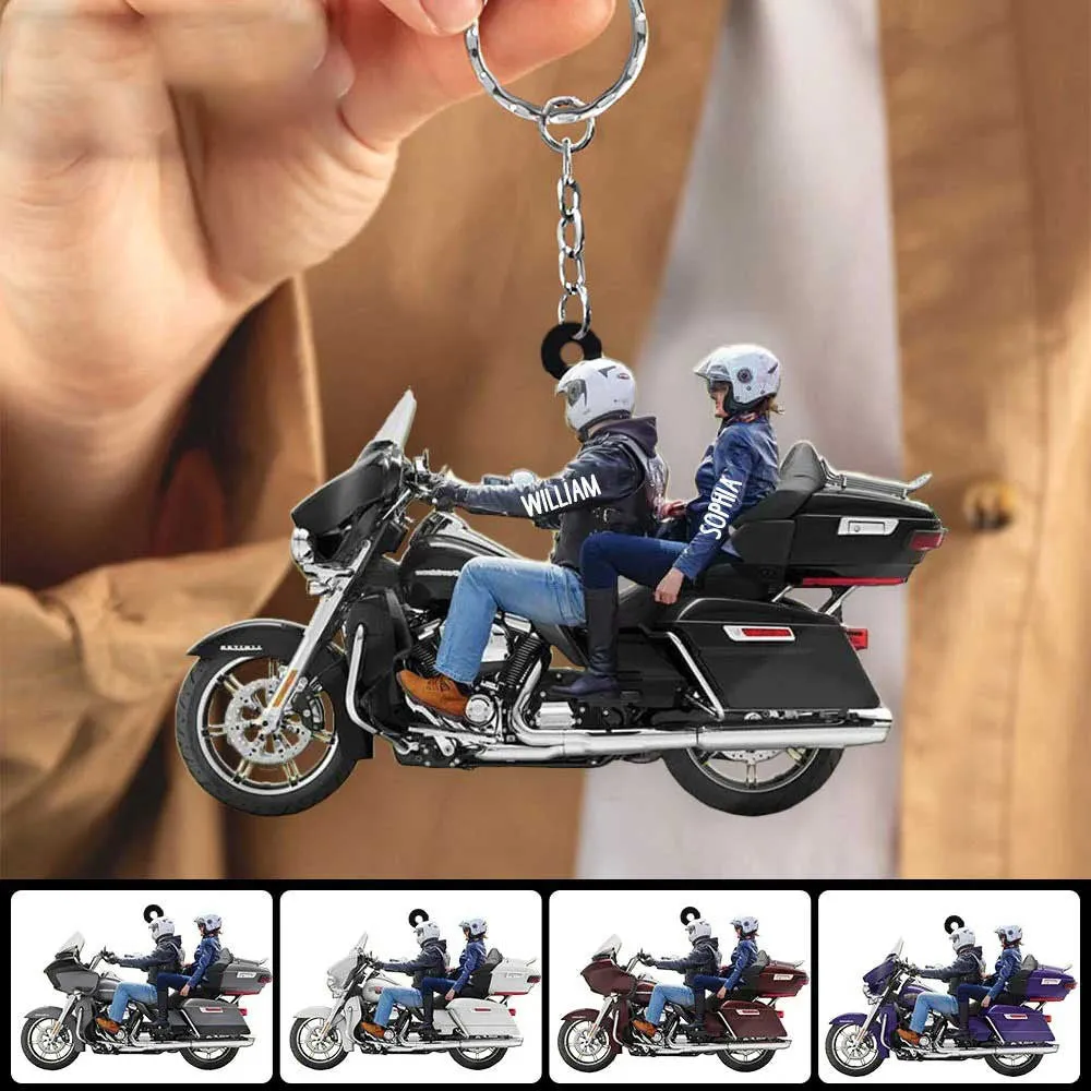 2023 New Release Personalized Biker Couple Ultra Limited Motorcycle Acrylic Keychain for Husband and Wife