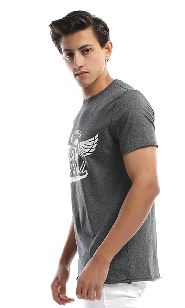 47853 Rock & Roll Print Men's Dark Grey Tee