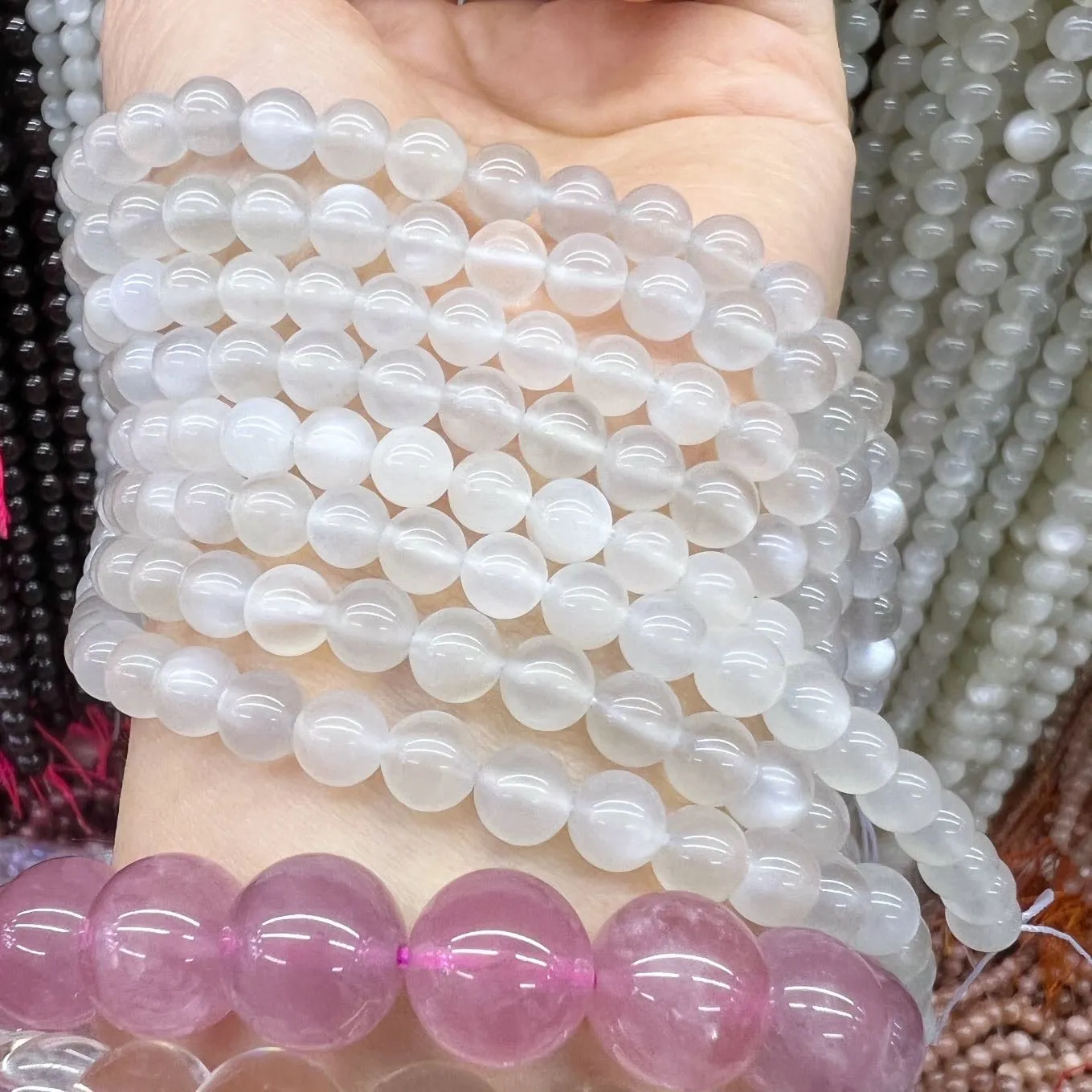 6mm Natural High-quality White Moonstone Round Bead Strands DIY Jewelry Supply