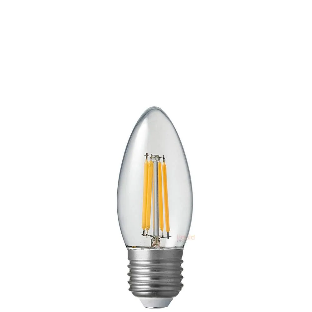 6W Candle LED Bulb E27 Clear in Warm White