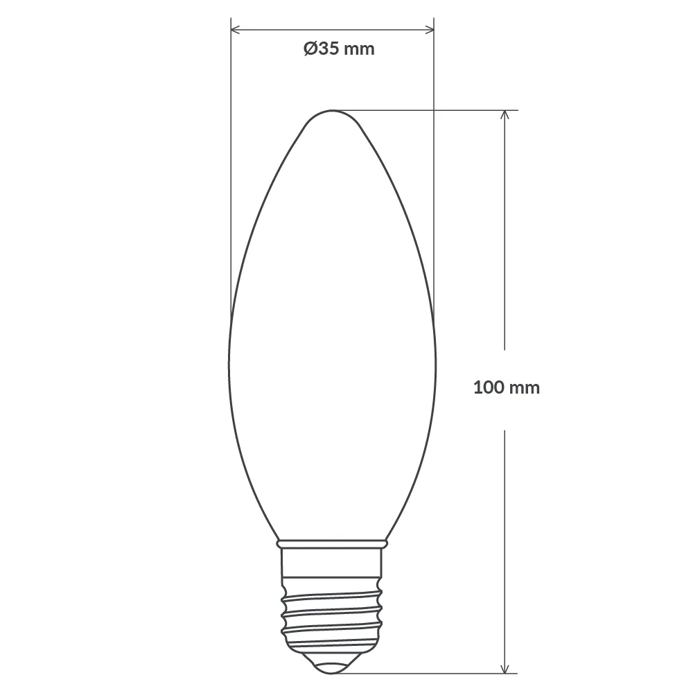 6W Candle LED Bulb E27 Clear in Warm White