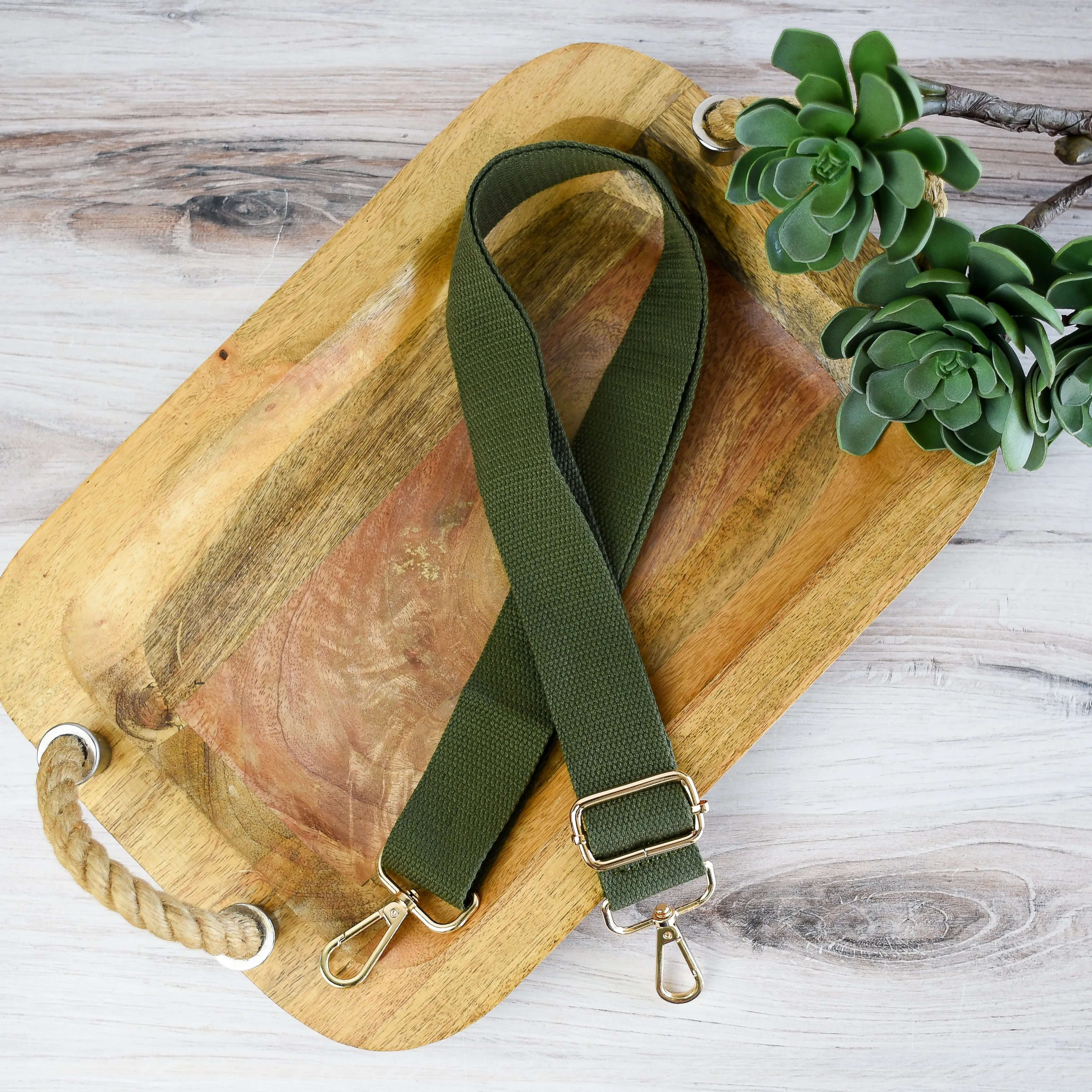 Adjustable Bag Strap 1.5 inch Solid Color- Olive Green