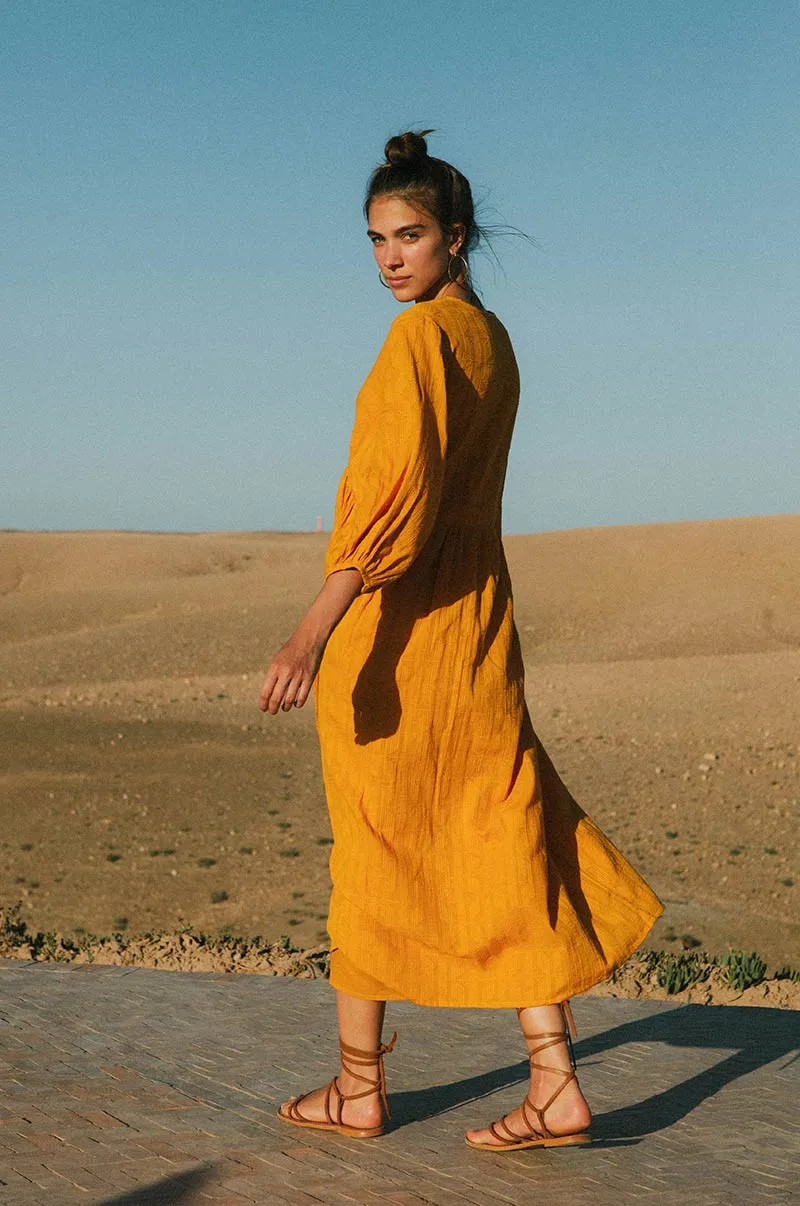 ALMA Midi Dress - marigold cotton