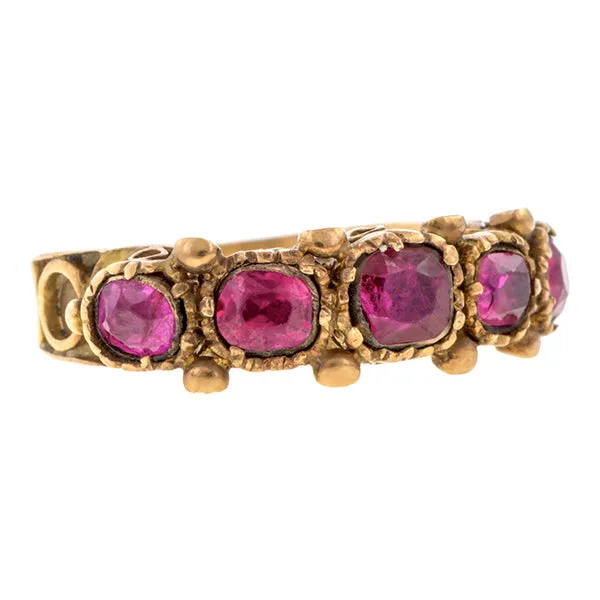 Antique Five Stone Ruby Ring