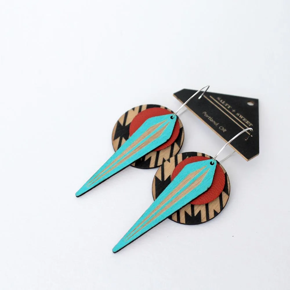 Architectural Lightweight Leather   Birch earring: Naja