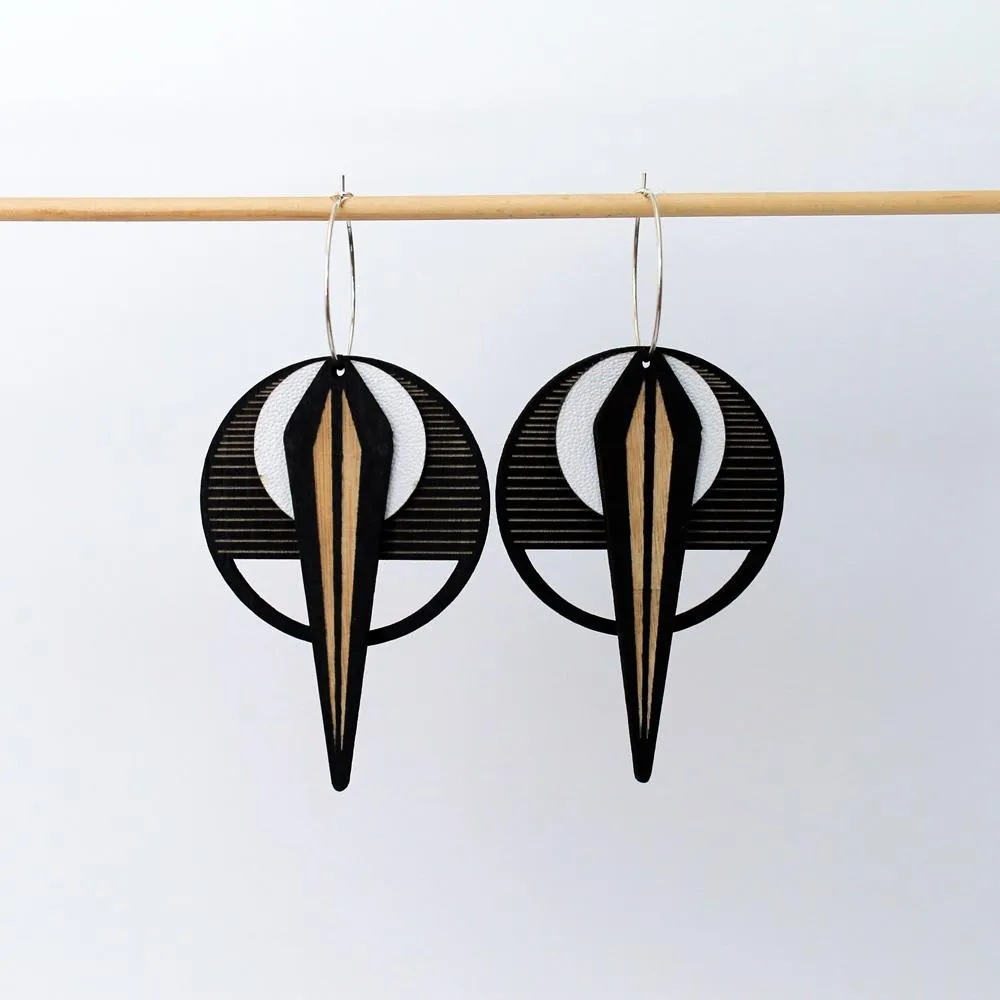 Architectural Lightweight Leather   Birch earring: Naja