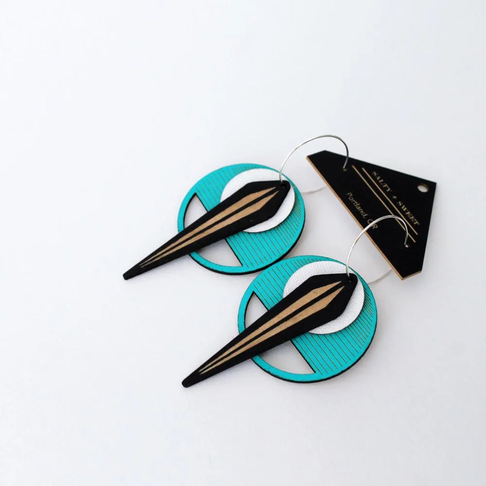 Architectural Lightweight Leather   Birch earring: Naja