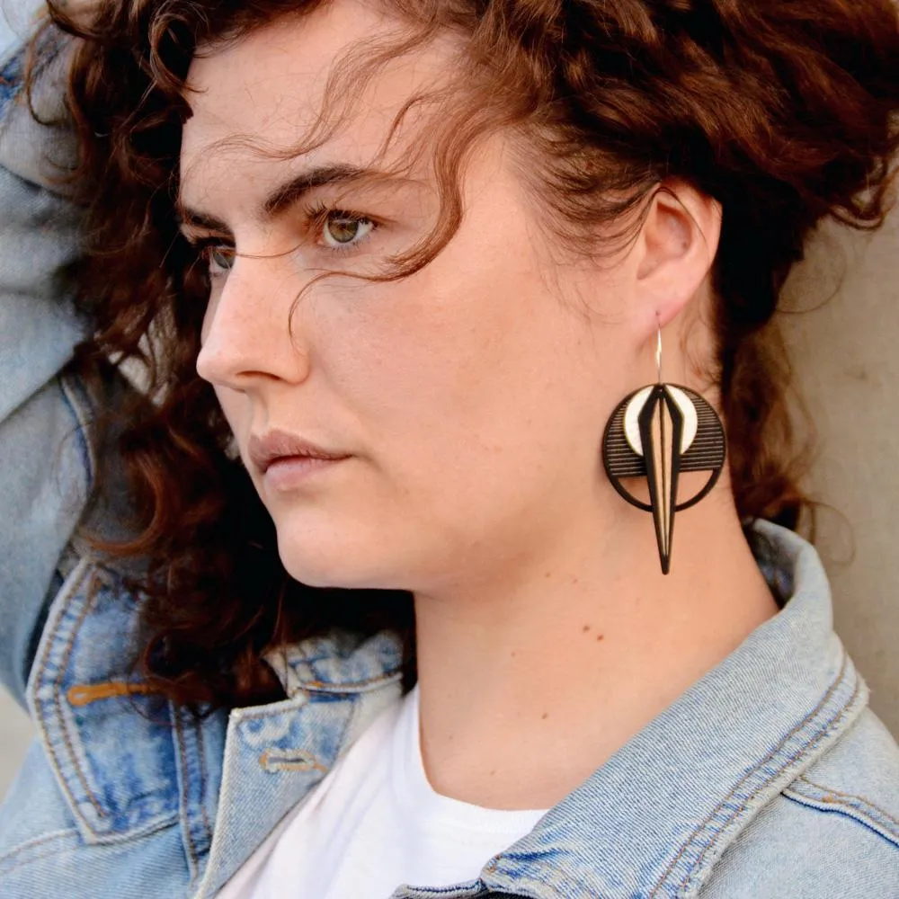 Architectural Lightweight Leather   Birch earring: Naja