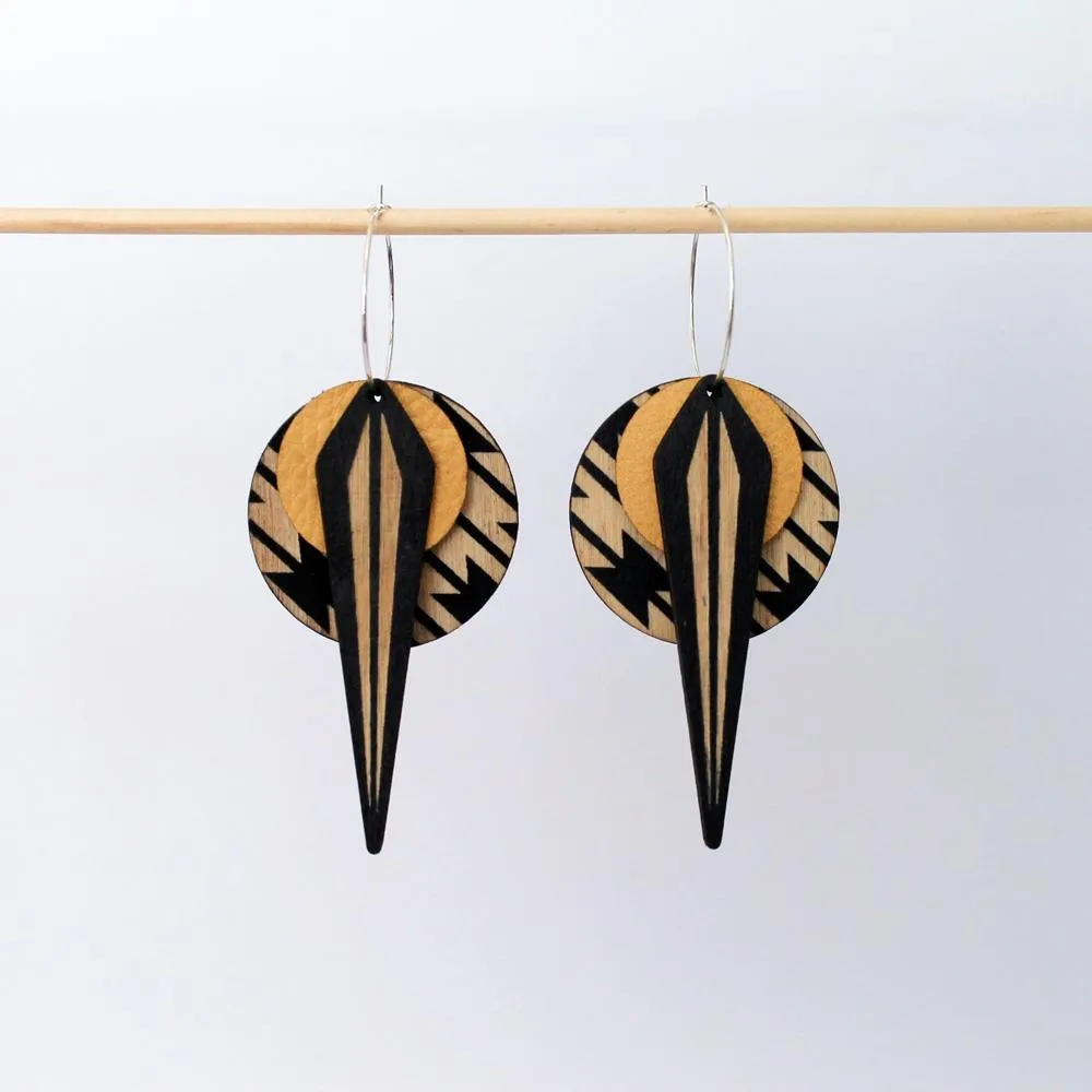 Architectural Lightweight Leather   Birch earring: Naja