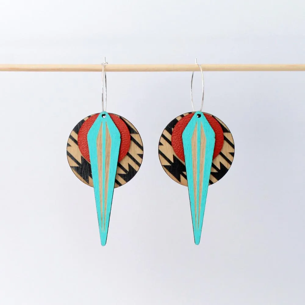 Architectural Lightweight Leather   Birch earring: Naja