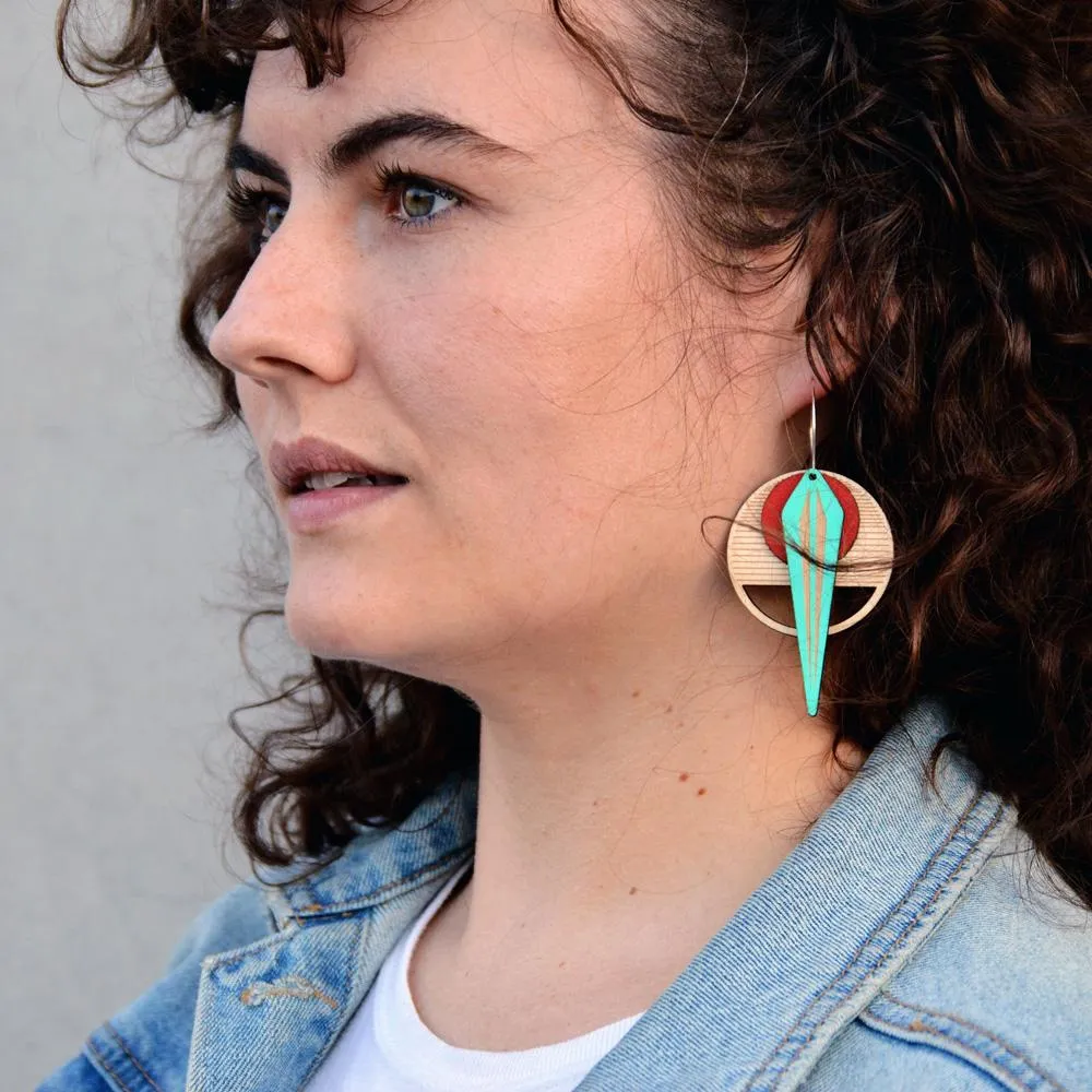 Architectural Lightweight Leather   Birch earring: Naja