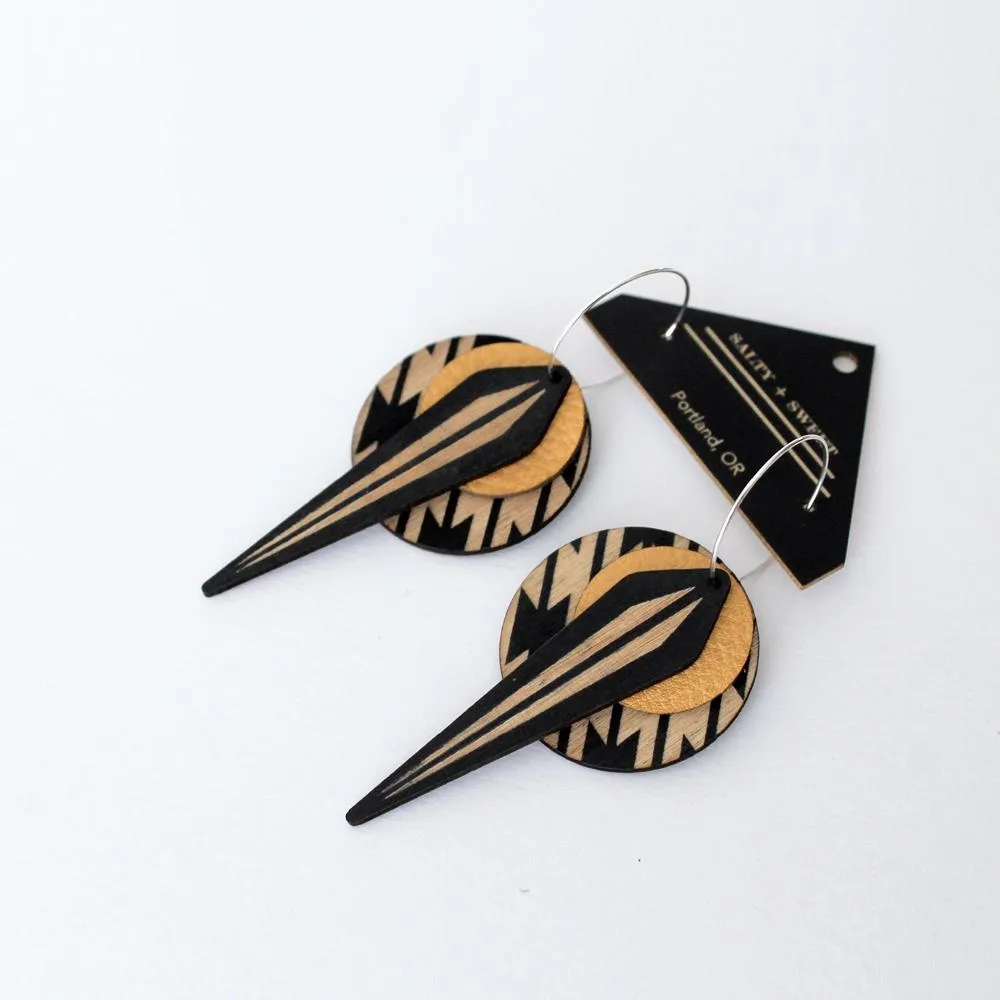 Architectural Lightweight Leather   Birch earring: Naja