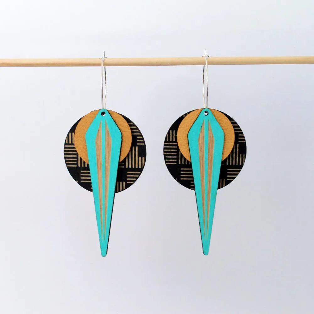 Architectural Lightweight Leather   Birch earring: Naja