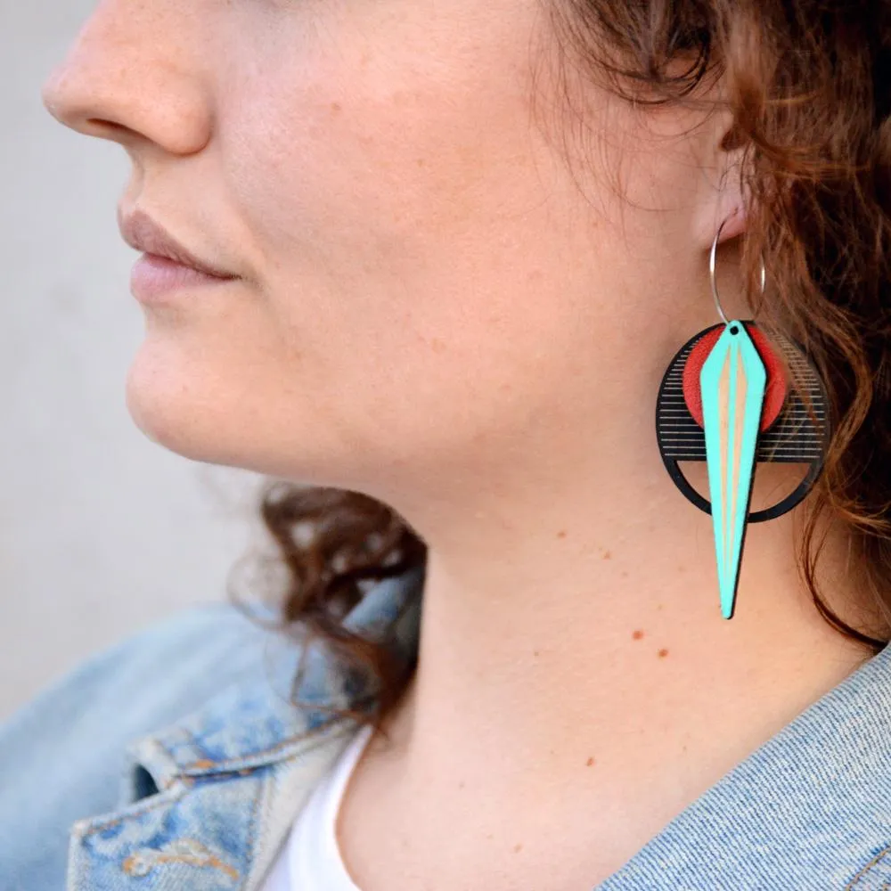 Architectural Lightweight Leather   Birch earring: Naja