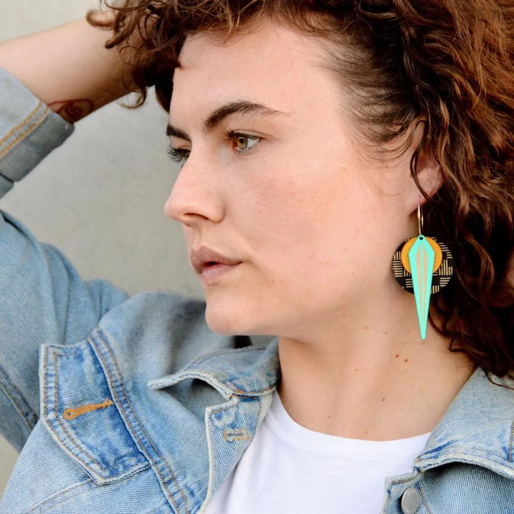 Architectural Lightweight Leather   Birch earring: Naja