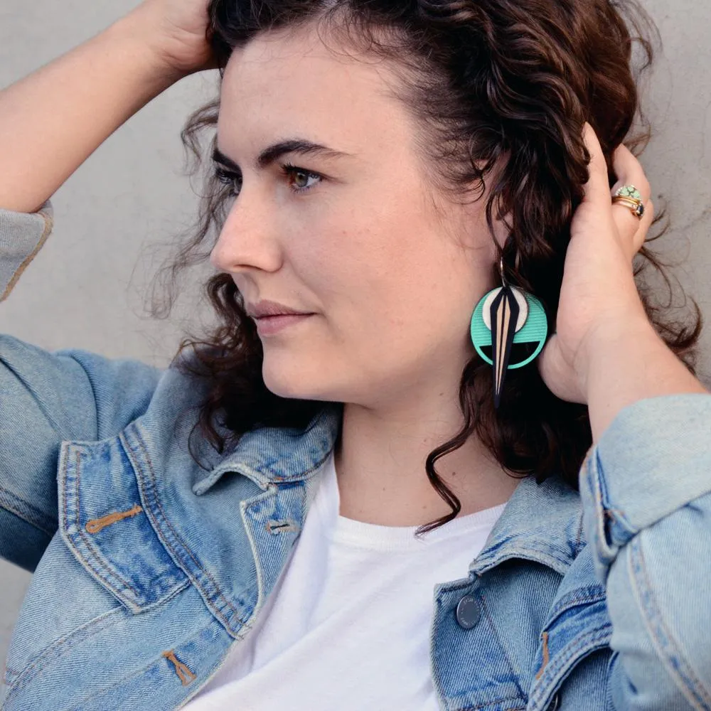 Architectural Lightweight Leather   Birch earring: Naja