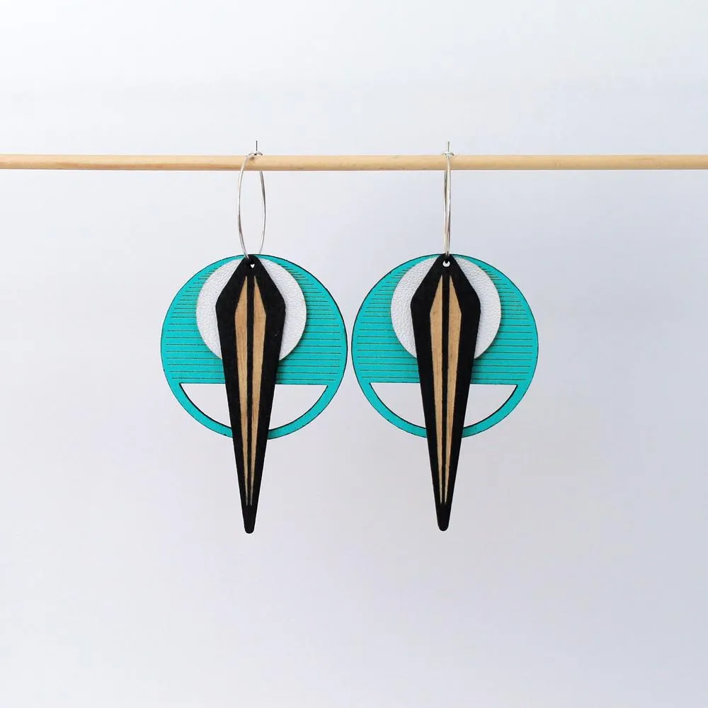 Architectural Lightweight Leather   Birch earring: Naja