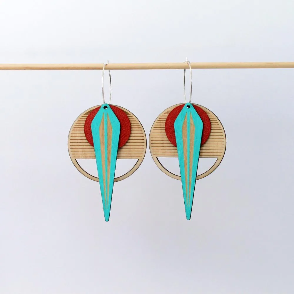 Architectural Lightweight Leather   Birch earring: Naja