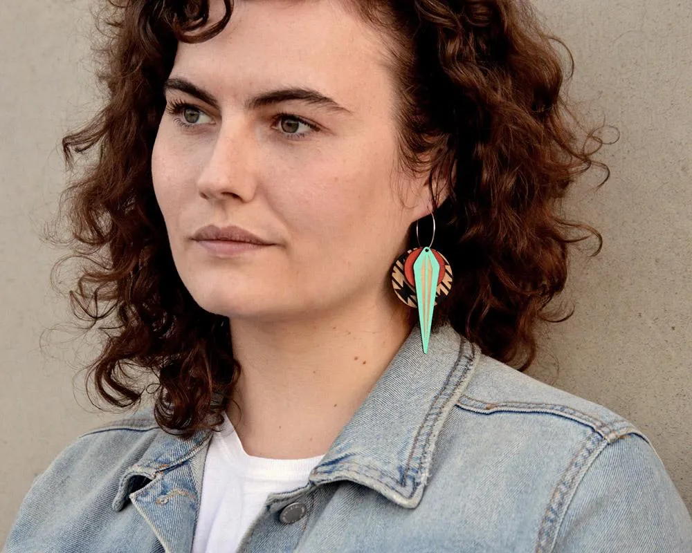 Architectural Lightweight Leather   Birch earring: Naja