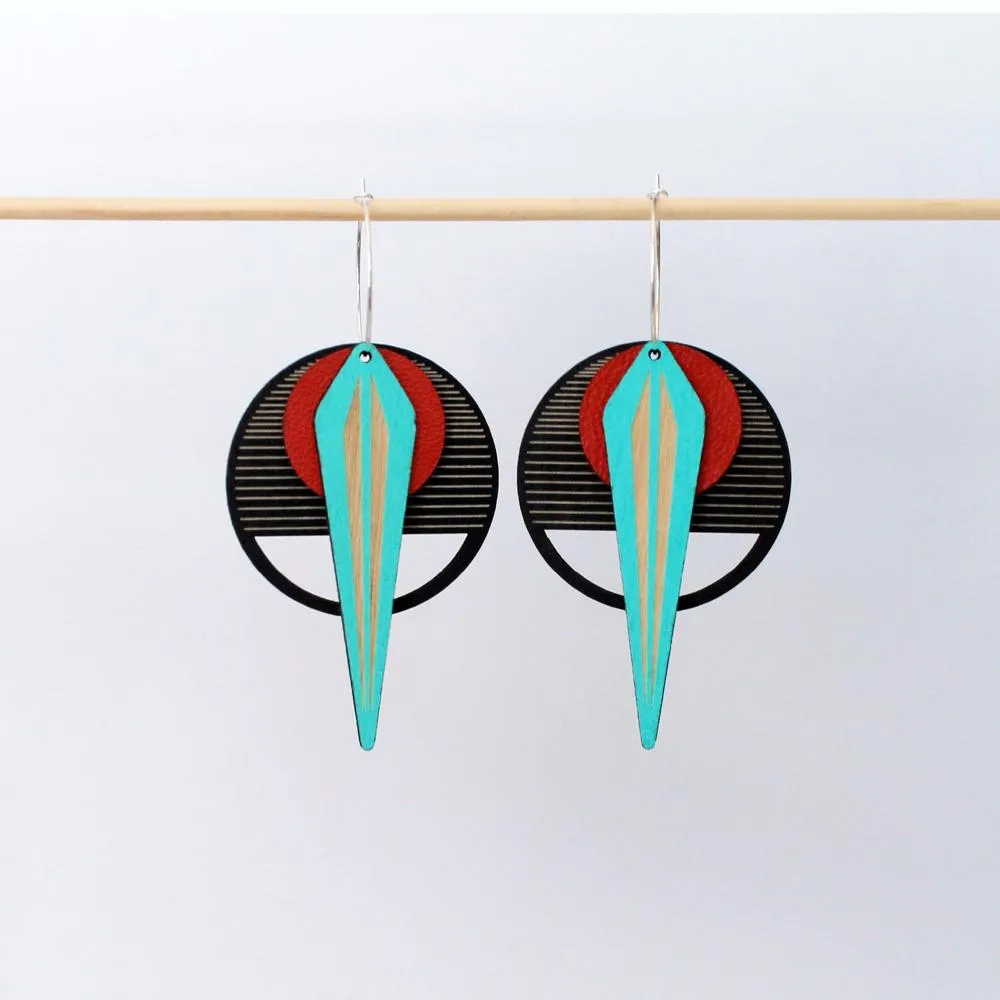 Architectural Lightweight Leather   Birch earring: Naja