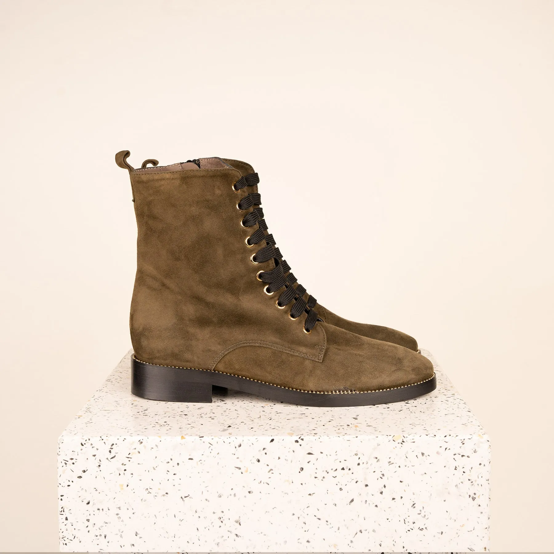 Asti - Olive Green Suede SAMPLE SALE - FINAL SALE