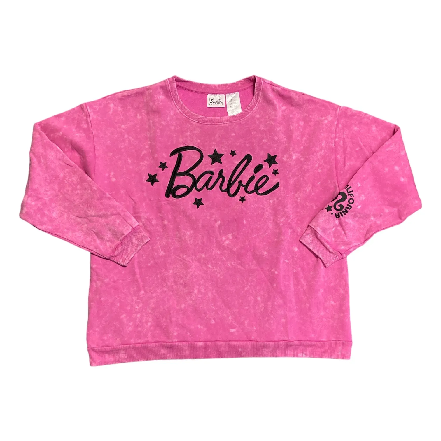 Barbie Women's Classic Long Sleeve Graphic Washed Out Sweatshirt