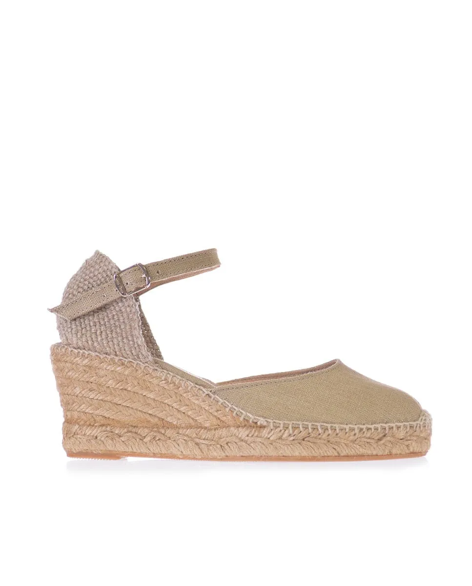 Basic Closed Toe Linen Wedge Espadrille for Women - Caldes