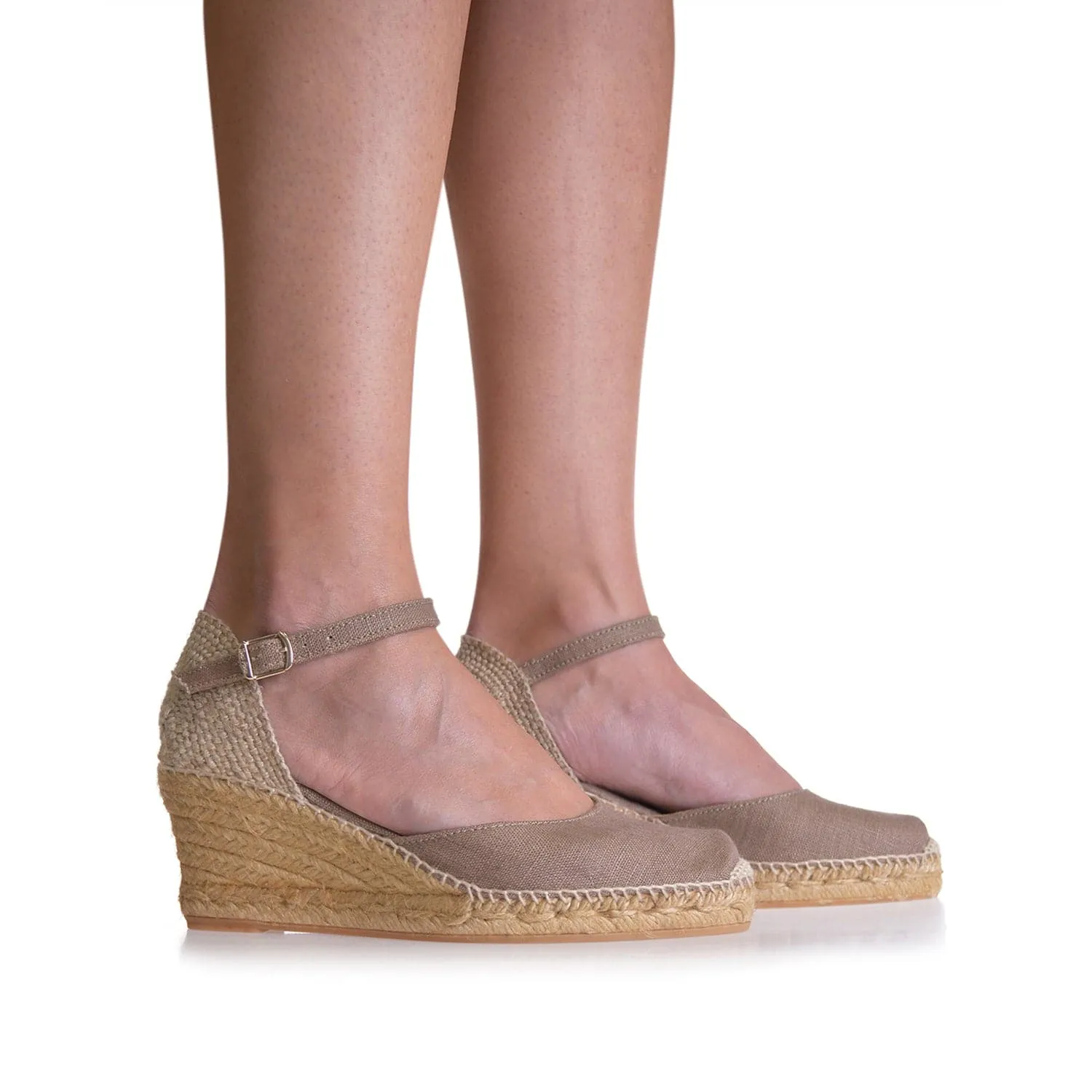 Basic Closed Toe Linen Wedge Espadrille for Women - Caldes