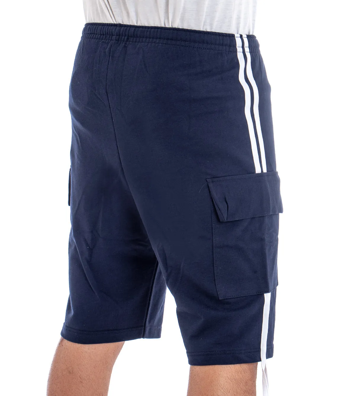 Bermuda Pantaloncino Uomo Corto Tuta Sport Relax Comfort Blu GIOSAL-PC1825A