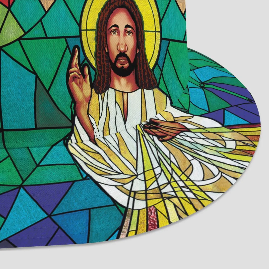 Black Jesus On The Stained Glass Bucket Hat