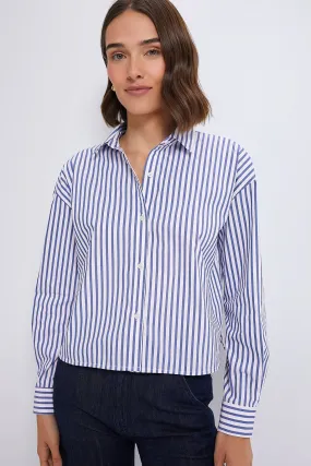 Blue Stripe Cropped Jasper Button Down