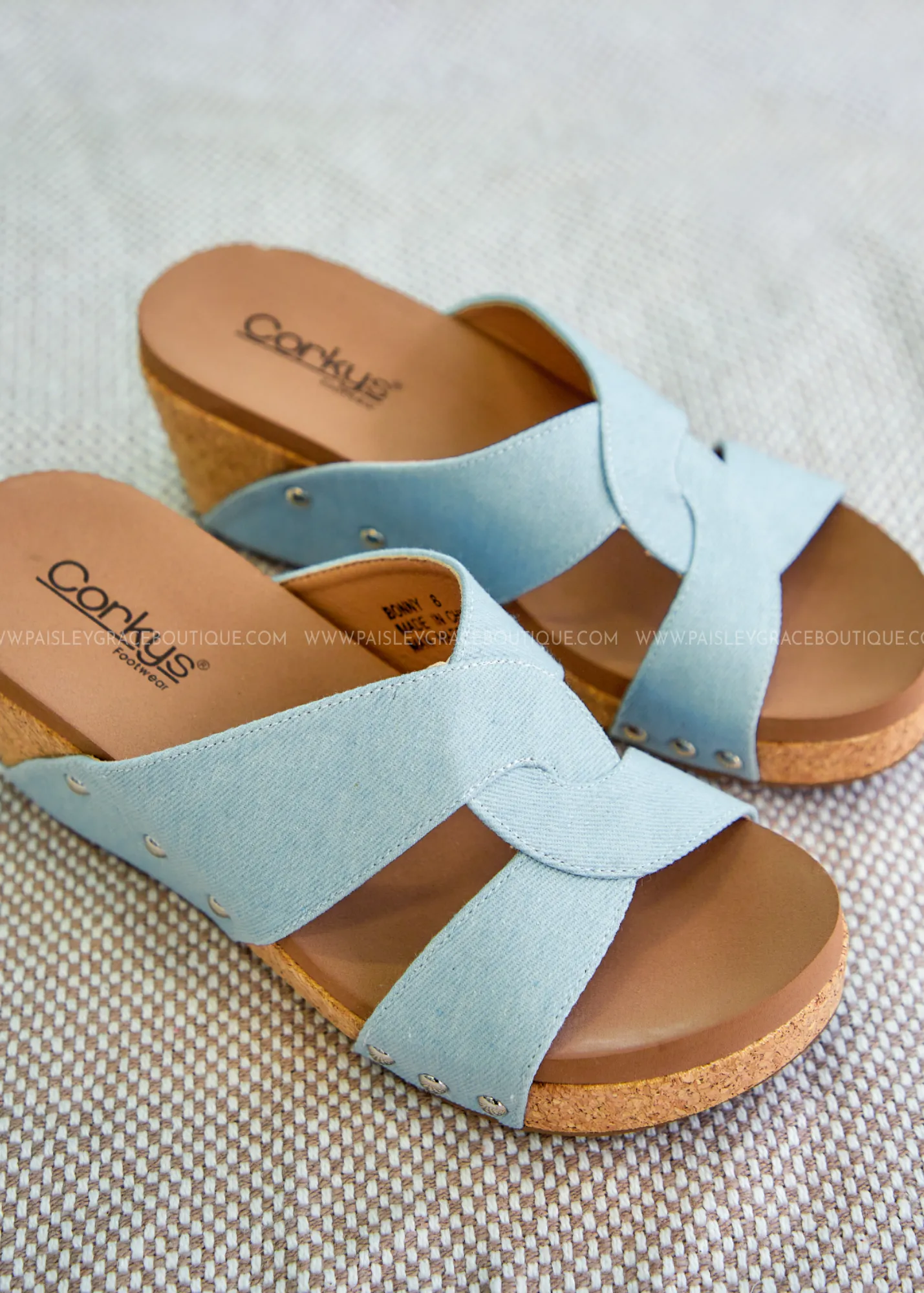 Bonny Wedge by Corkys - Light Blue Denim