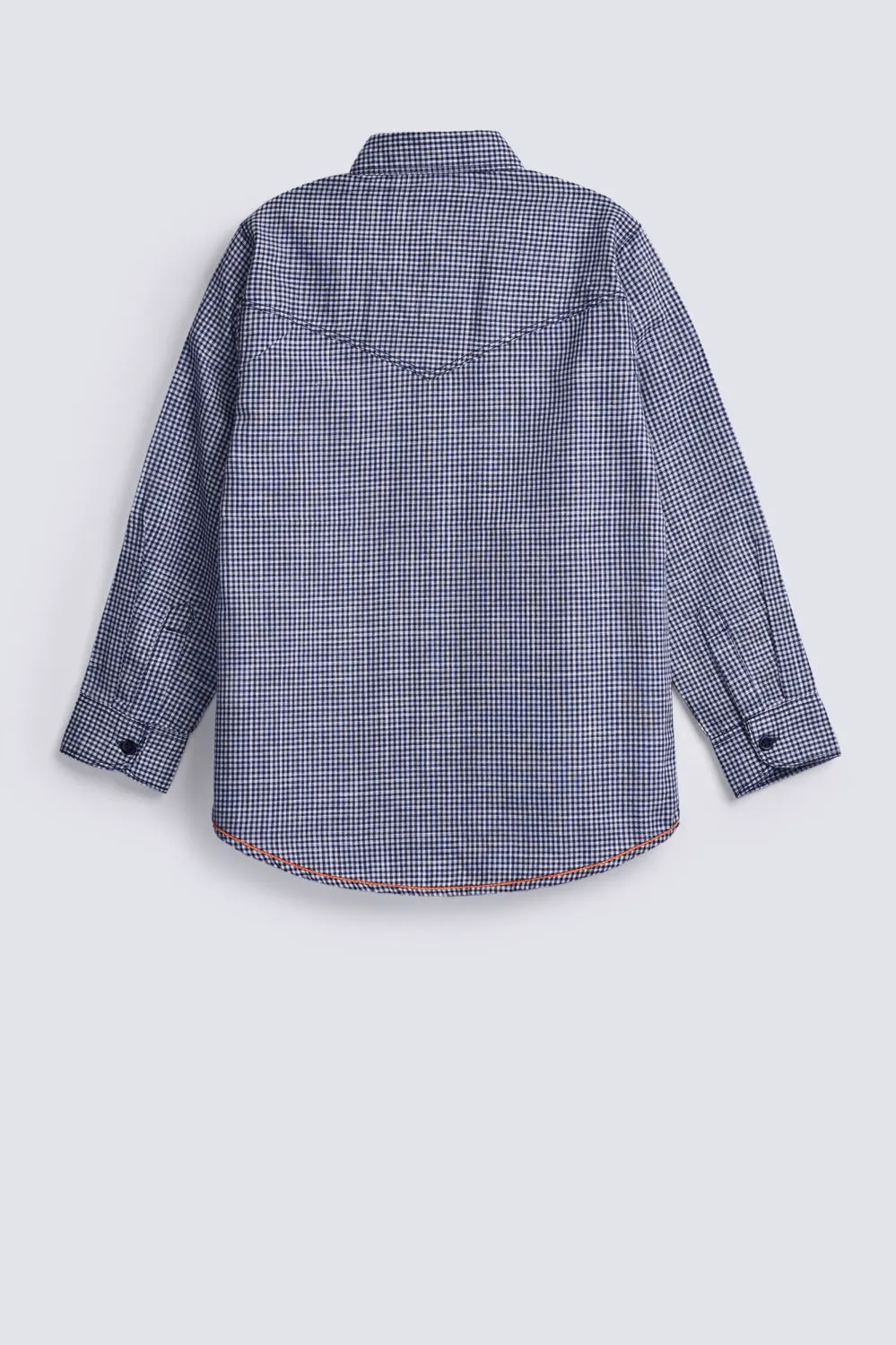 BOYS PRINTED CHECKERED SHIRT