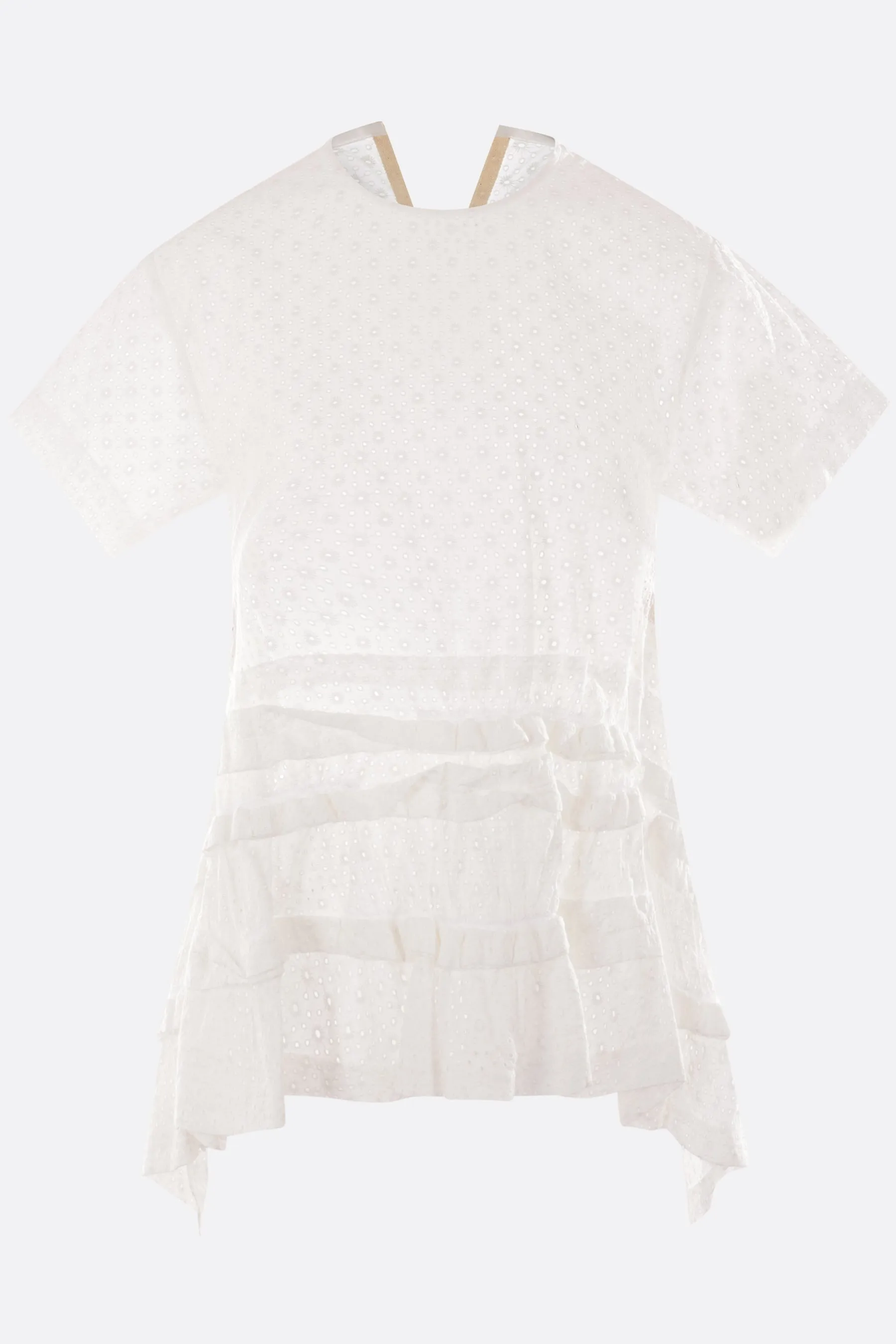 broderie anglaise cotton destructured top