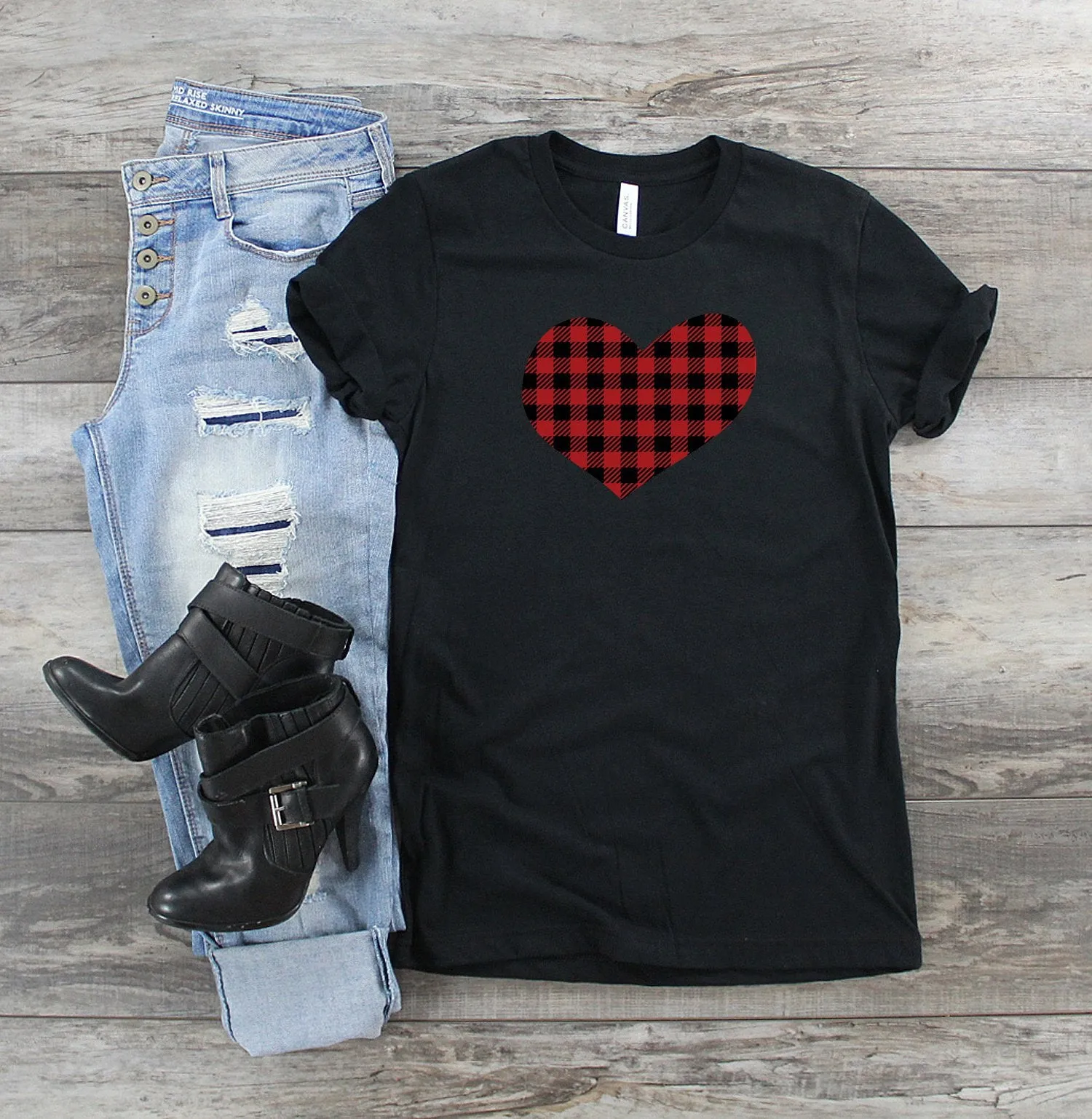 buffalo plaid shirt - valentines day shirt - buffalo plaid heart shirt - heart shirt - valentines day gift - gift for her - womens shirt