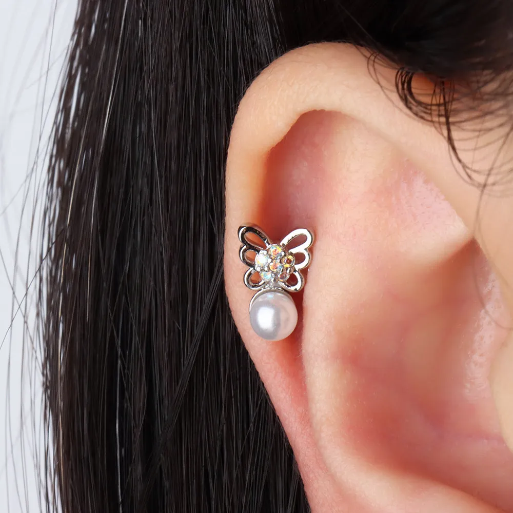 Butterfly Pearl Stud